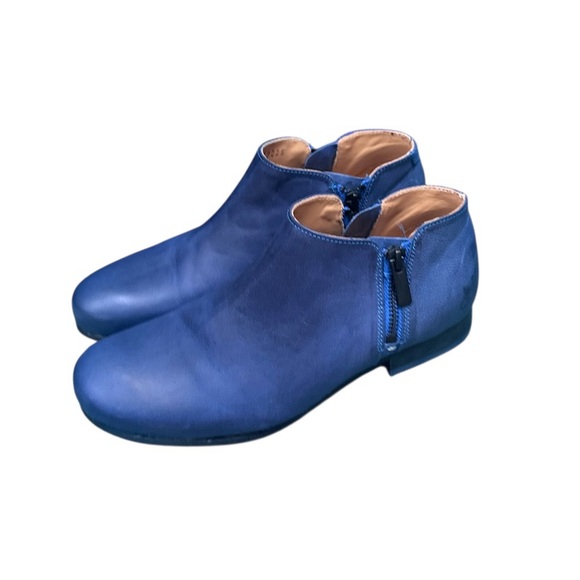 John Fluevog Radio RFI Blue Boot Low Ankle Double Zippered Size 9 - Picture 1 of 13